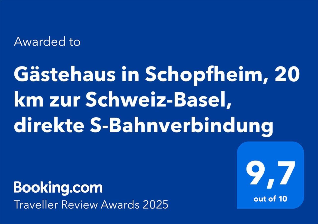 Gaestehaus In Schopfheim, 20 Km Zur Schweiz-Basel, Direkte S-Bahnverbindung מראה חיצוני תמונה